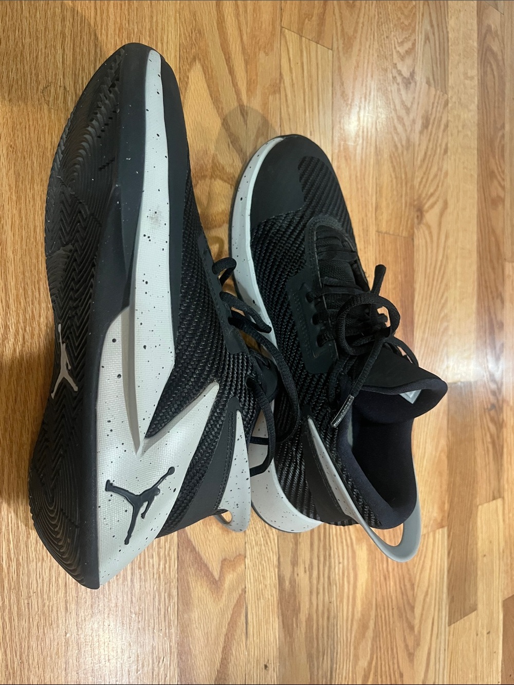 Jordan Men's Black and White Low-Profile Basketball Sneakers